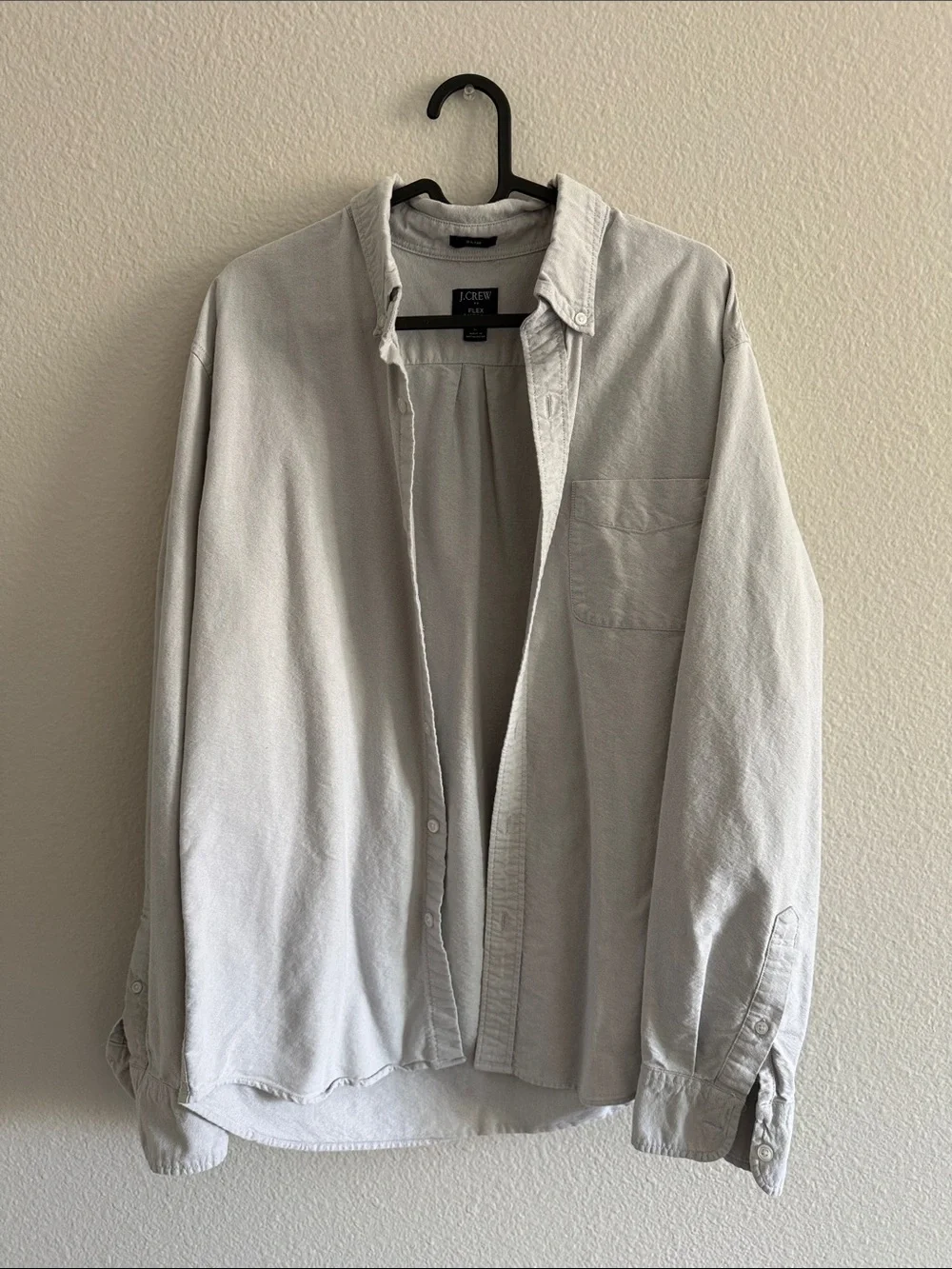 J. Crew Light Gray Flex Oxford Button-Front Shirt